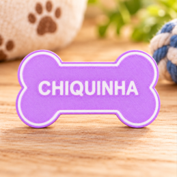 Osso com Nome - Identificador Personalizado para Caminha de Cão