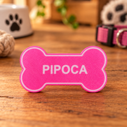 Osso com Nome - Identificador Personalizado para Caminha de Cão